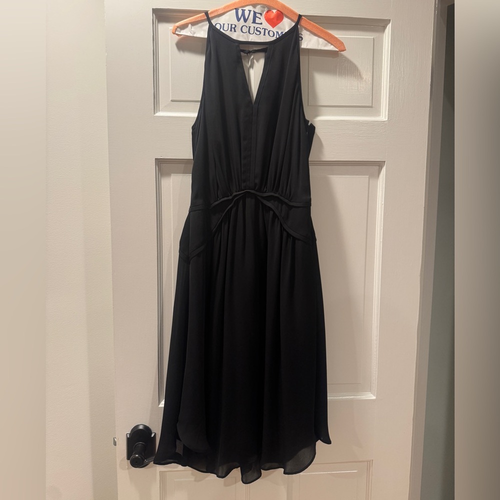 Banana Republic Black Halter High-Low Dress | Size 6 | Flowy Sleeveless Midi